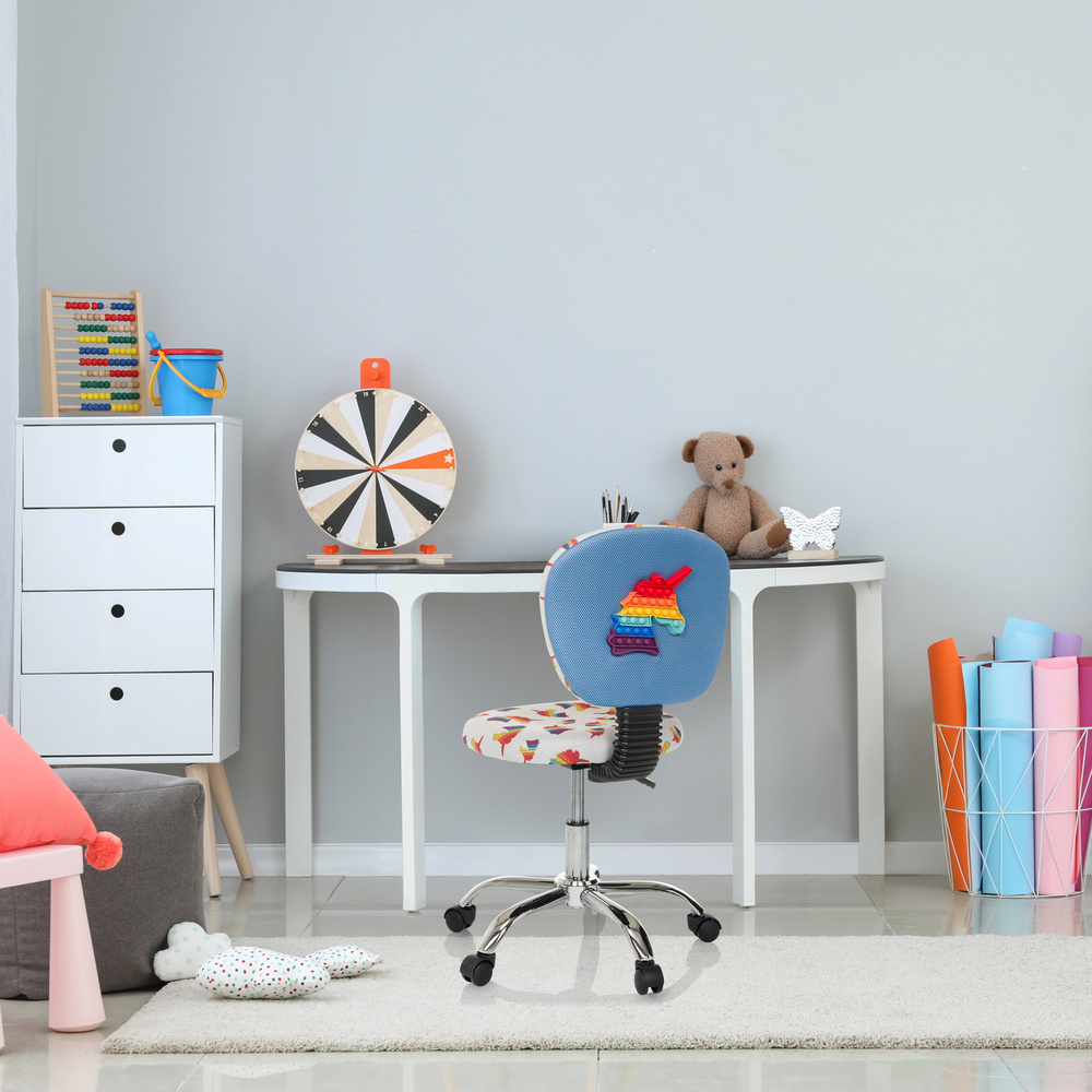 Hjh Office Kinderdrehstuhl Schreibtischstuhl Kid Bubble Einhorn Motiv Stoff  B-Ware - 4064323038924