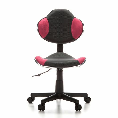 Chaise pivotante enfant Hjh Office Kiddy Gti 2, grise/rose, pour enfants (article de seconde main).