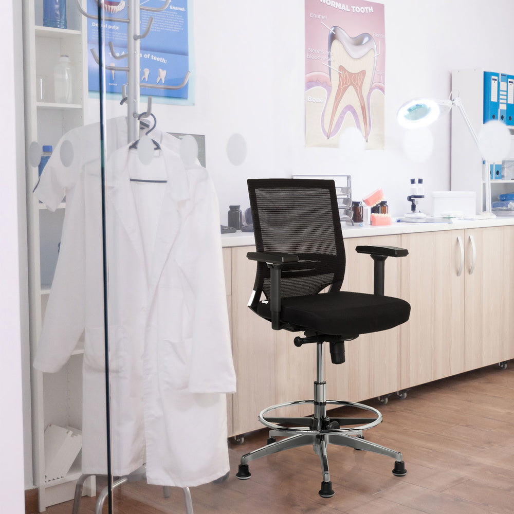 hjh OFFICE Counterstuhl Arbeitsstuhl Sitzmöbel Netzstoff  höhenverstellbar - 4260284083540