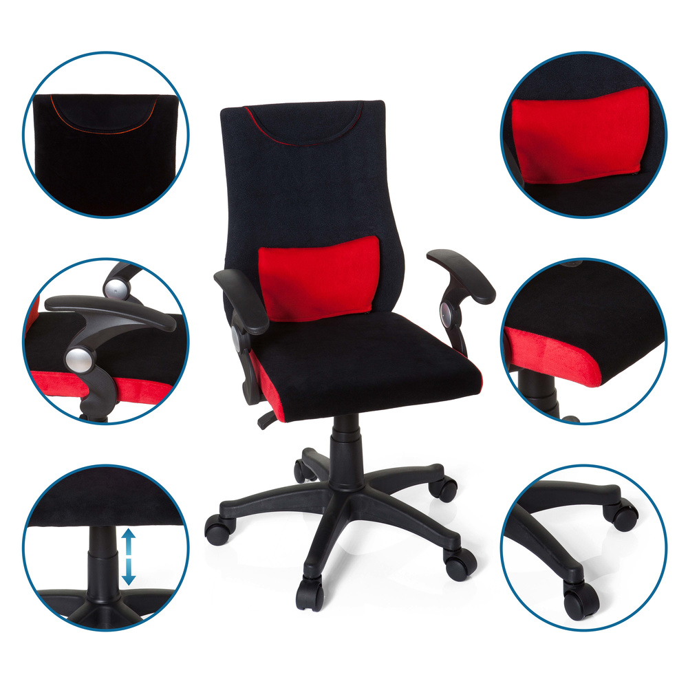 Hjh Office Kinderschreibtischstuhl Kiddy Pro Drehstuhl Rot Armlehnen B-Ware - 4260284083656
