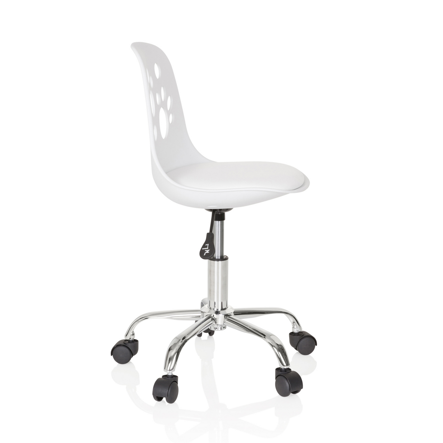 B-Ware Kinderstuhl Drehstuhl Stuhl Hjh Office Fancy I Kunstleder Weiss Katzenpfoten  - 4251084668969