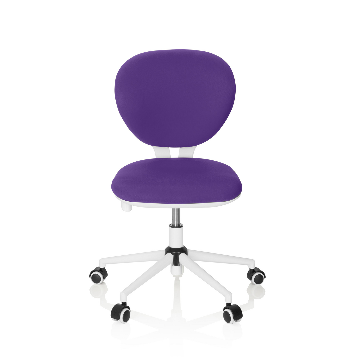 Chaise enfant Hjh Office de qualité B, chaise de bureau, chaise de chambre d'enfant, tissu, violet, Kid Vivo