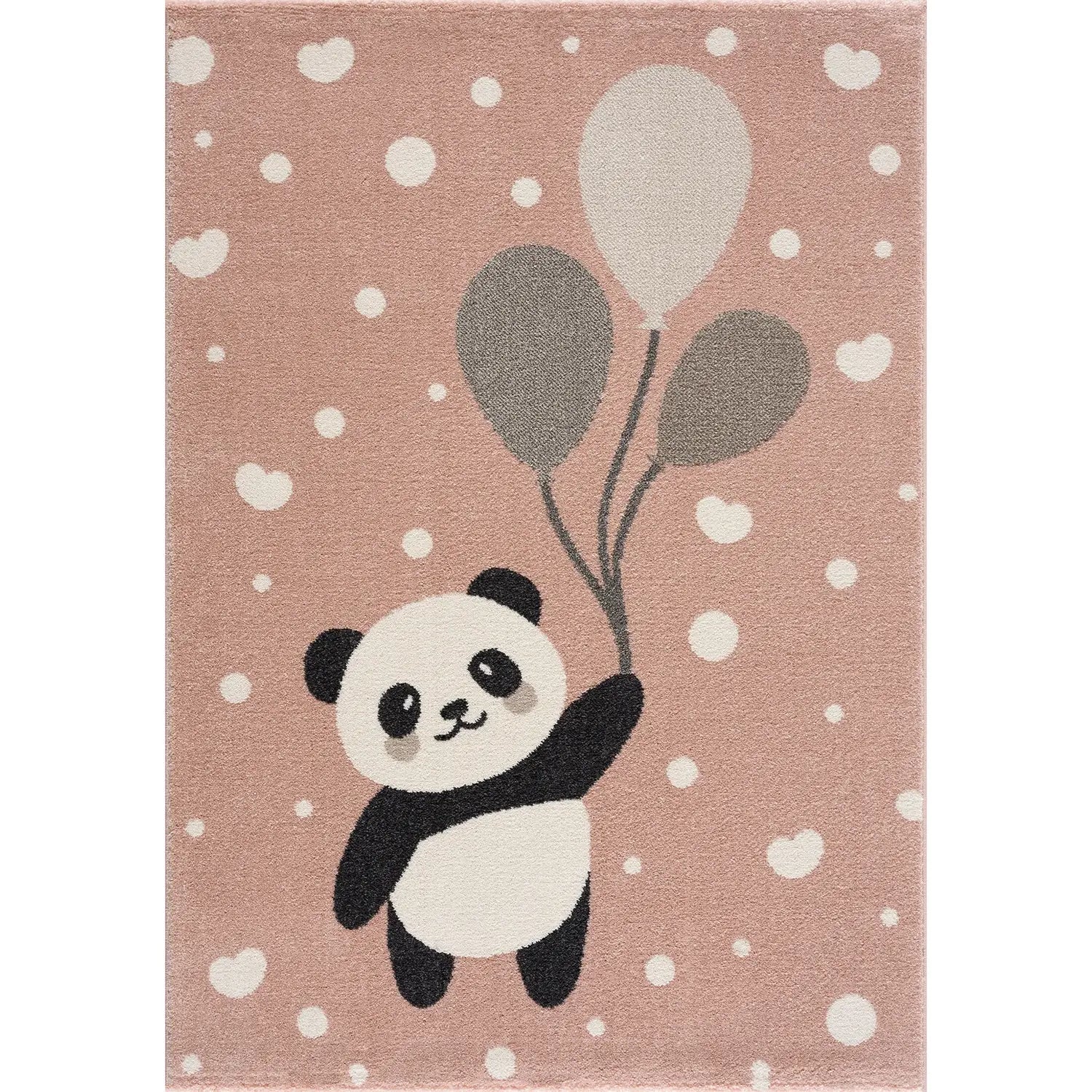 B-Ware Kinderteppich Panda Bär 120x170 Cm Rosa Teppich Kinderzimmer - 1