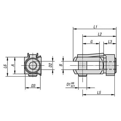 B-Ware Kipp Gabelkopf Bolzen Din71752 Rechtsgewinde M16 Innengewinde G32 Stahl 5 Sets - 4059245179060