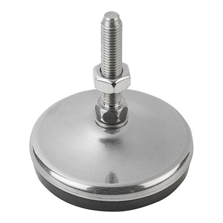 Kipp Stellfuß Fußteller M10x100 Edelstahl Gummi Gewindespindel B-Ware