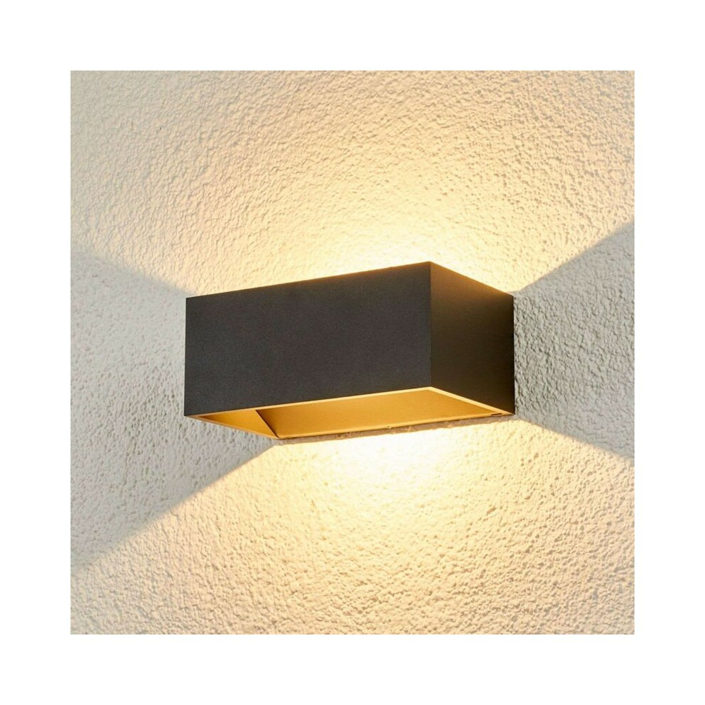 B-Ware Lampenwelt Kjella Led Außen Wandleuchte Dunkelgrau Außenwandleuchte Außenleuchte  - 4251096515459