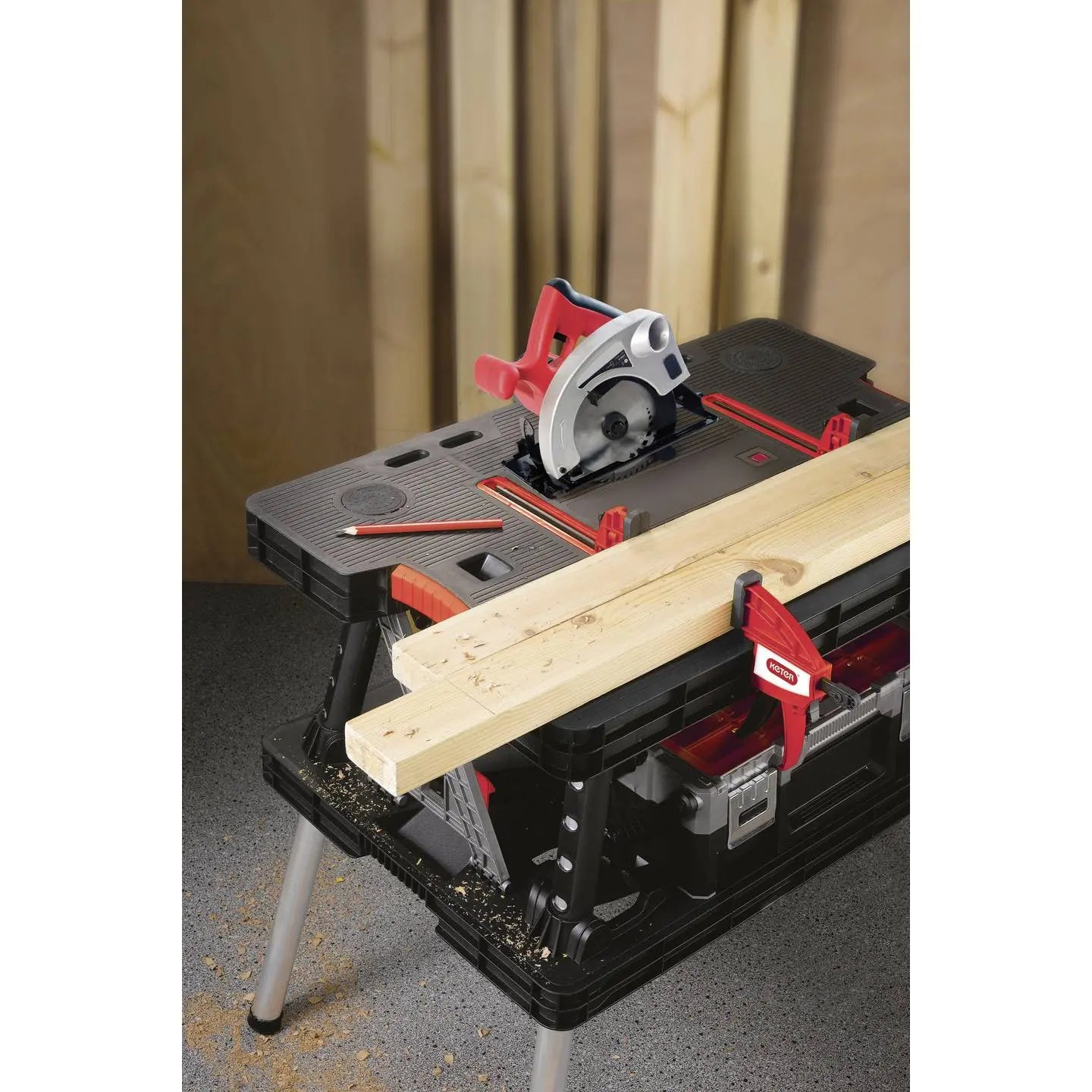 B-Ware Keter 237005 Klappbare Werkbank Arbeitsplatte Arbeitstisch 85x75.5x55 Cm Bank529 - 7290000230825