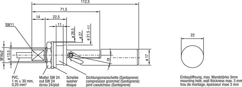 B-Ware Elobau Schwimmerschalter 250 V/Ac 1 A 1 Schließer 207 Ks12 D Ip67 1 St. - 2050000382376