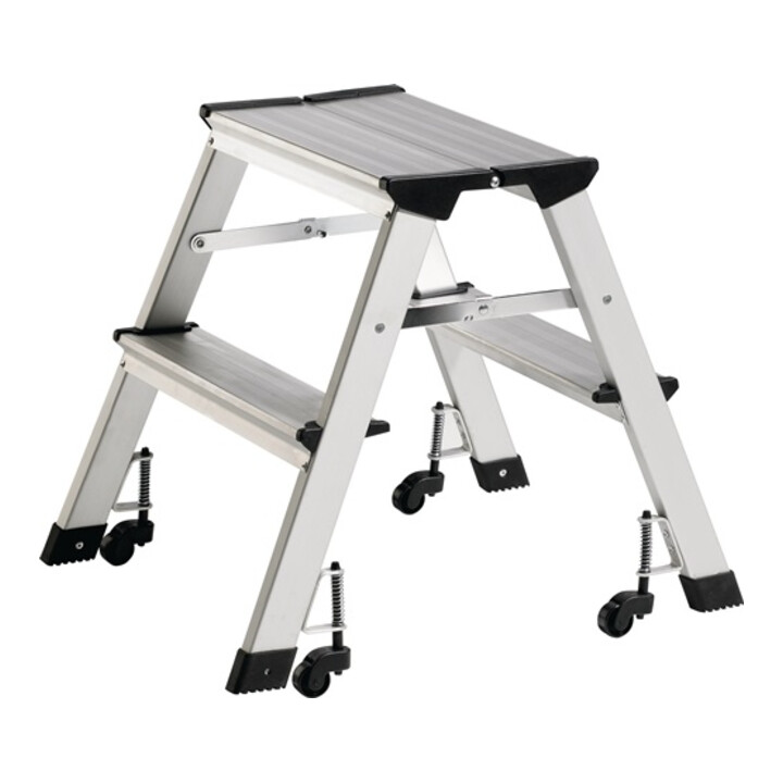 Nordwest Klapptritt Steighilfe Plattformhöhe 440mm Alu Fahrbar 2 Stufen355