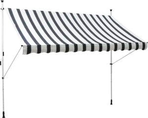 B-Ware Hornbach Klemmmarkise Balkonmarkise Sonnenschutz Markise 3x1,5 Blau Weiss450