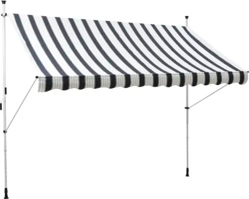 B-Ware Hornbach Klemmmarkise Balkonmarkise Sonnenschutz Markise 3x1,5 Blau Weiss - 4306516022380