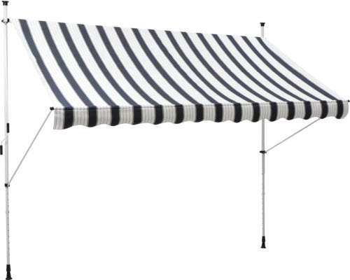 Klemmmarkise Balkonmarkise Markise Polyester Streifen Blau Weiß Signalweiß - 4306516022397