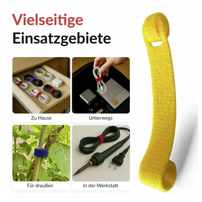 B-Ware Label The Cable Kabelbinder Klett Fixierschlaufe Velours Bunt 10er Pack 25 Sets - 4260162070679
