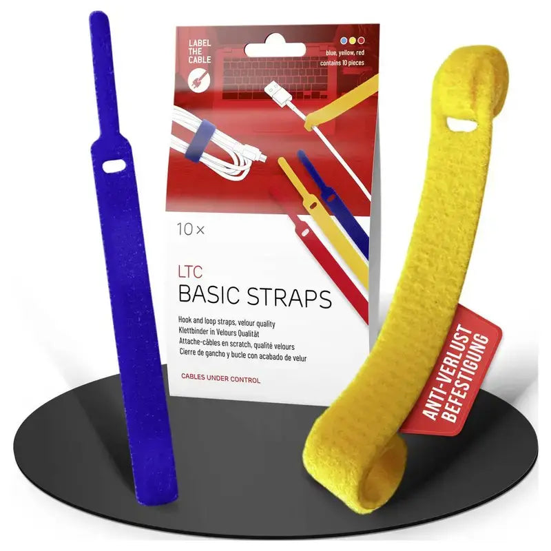 B-Ware Label The Cable Kabelbinder Klett Fixierschlaufe Velours Bunt 10er Pack 25 Sets - 4260162070679