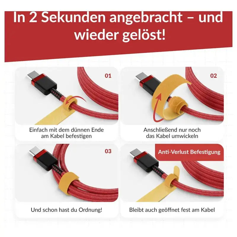 B-Ware Label The Cable Kabelbinder Klett Fixierschlaufe Velours Bunt 10er Pack 25 Sets - 4260162070679