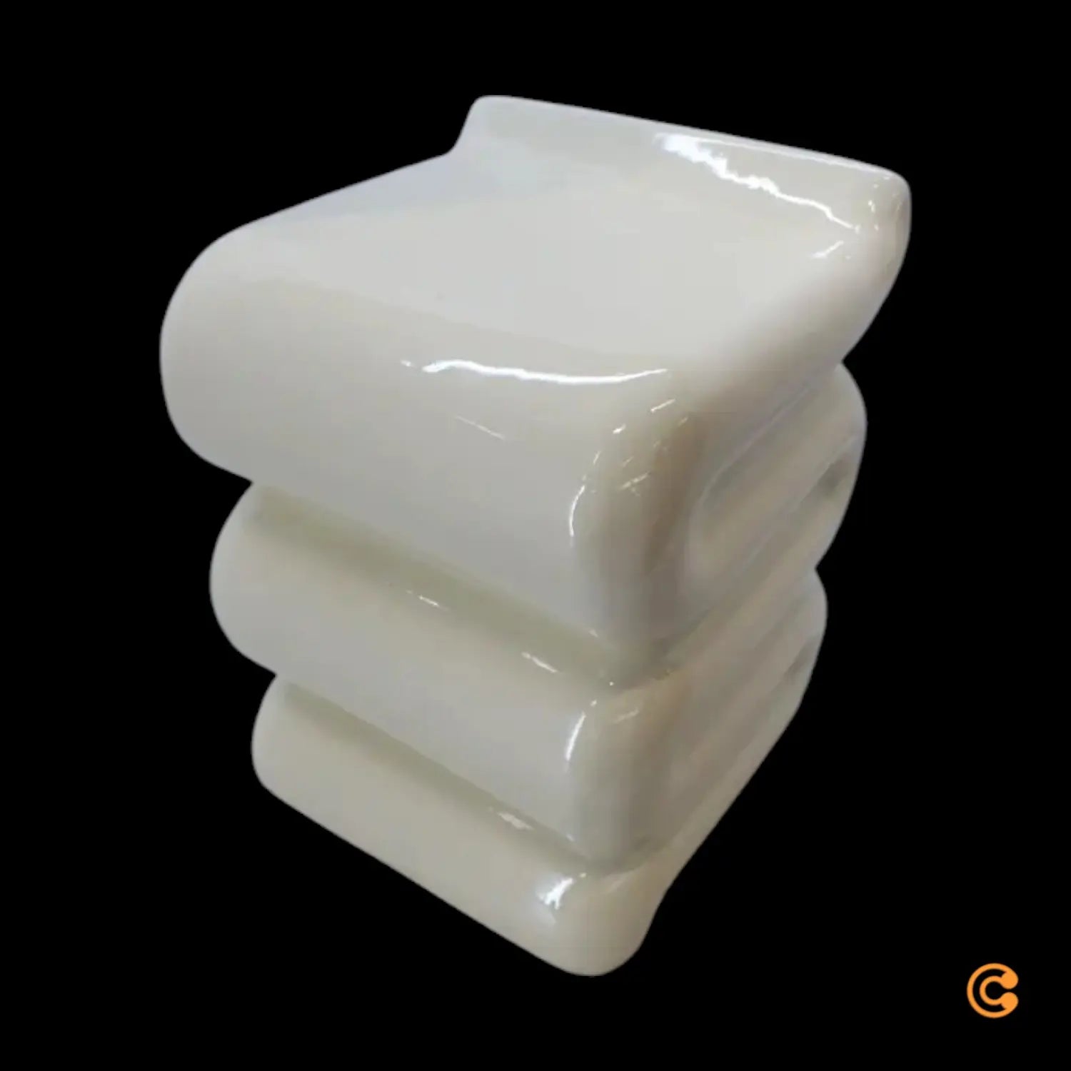 B-Ware &Klevering Beistelltisch Couchtisch Pillar Whip Creme H46cm Siehe Text/Foto - 8720812136156