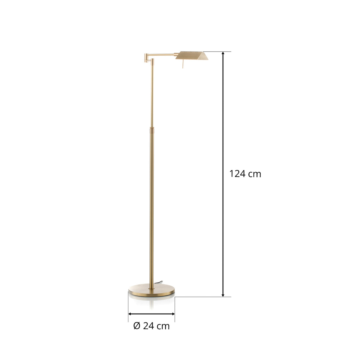 Knapstein Stehleuchte Standlampe LED Danuta verstellbar messing matt Metall - 4250035819078