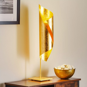 B-Ware Knikerboker Hué Blattgold Tischleuchte Tischlampe Leuchte Lampe Tischlicht Licht