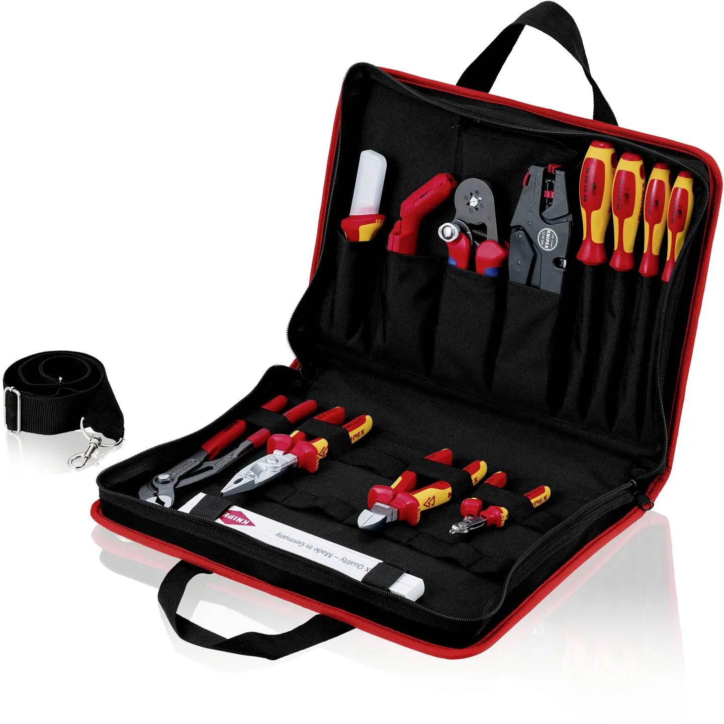 B-Ware Knipex Werkzeugtasche Werkzeugkoffer Elektriker Set Schwarz Bestückt 14 Teilig - 4003773084532