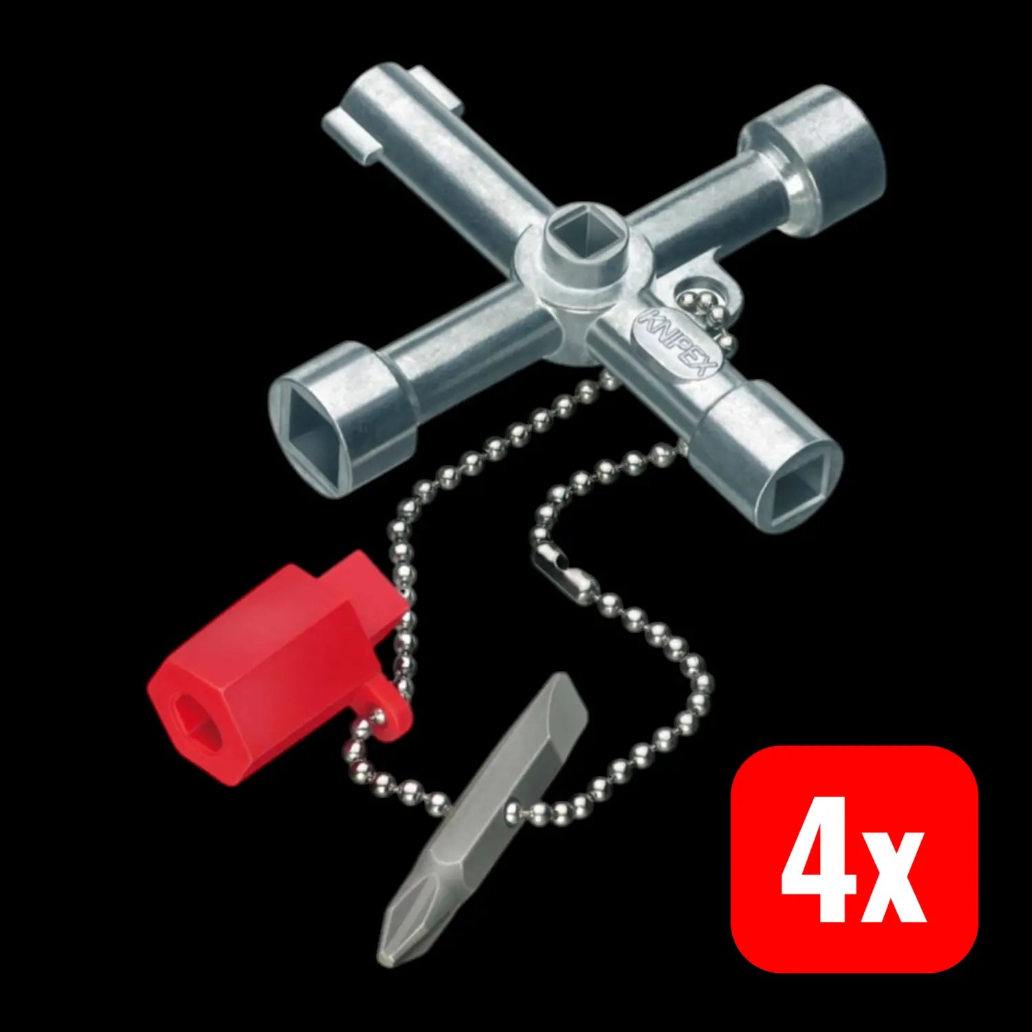 B-Ware Knipex Werk Schaltschrank Schlüssel Elektriker Werkzeug Universal 4 Stück - 4003773041658