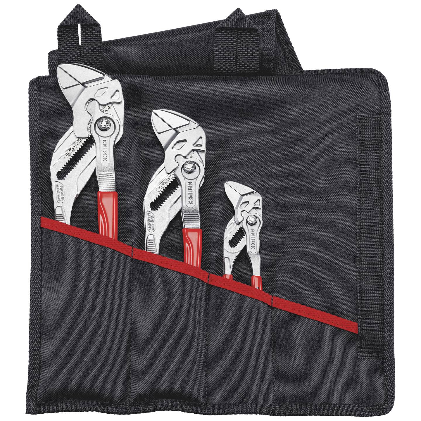 B-Ware Knipex Zangenschlüssel Set Werkzeug Zangenschlüssel Rolltasche Schwarz 3 Teilig - 4003773086512