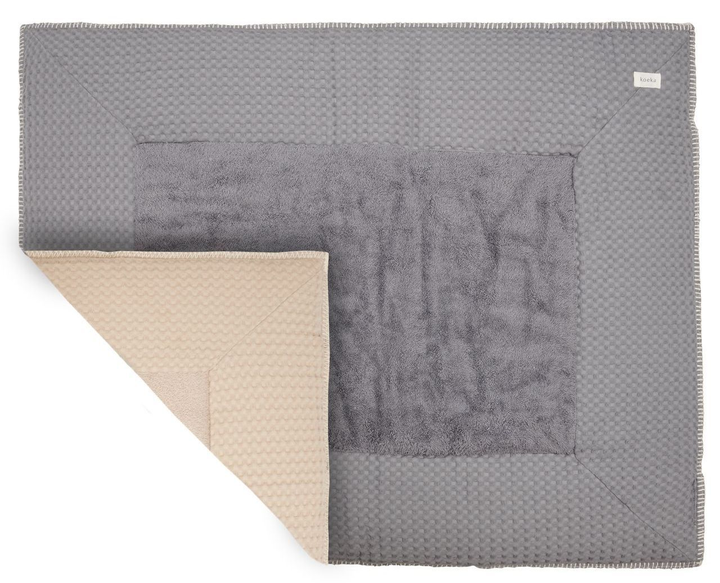 Koeka Laufgitterdecke Krabbeldecke Waffle Amsterdam Steel Grey Sand Babydecke B-Ware