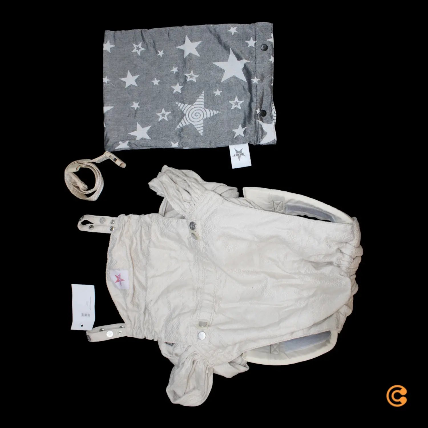 B-Ware Kokadi Babytrage Tragetuch Wrap Star Heart2 Heart Cream Baumwolle Siehe Text/Foto - 25542401