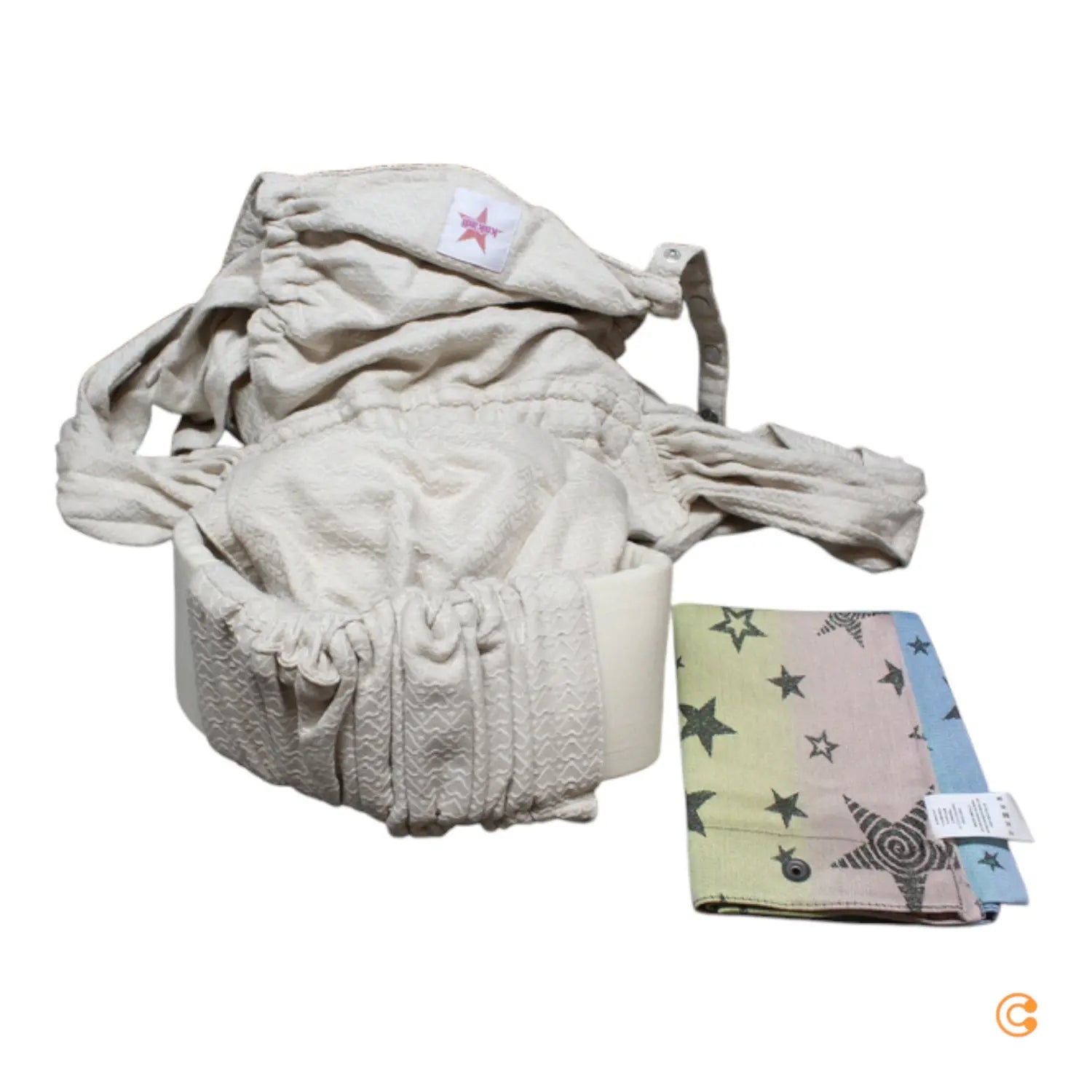 Kokadi Wrap Star Babysize Heart2 Heart Cream Babytrage Tragegurt Ab Geburt Baby B-Ware - 2000582465905