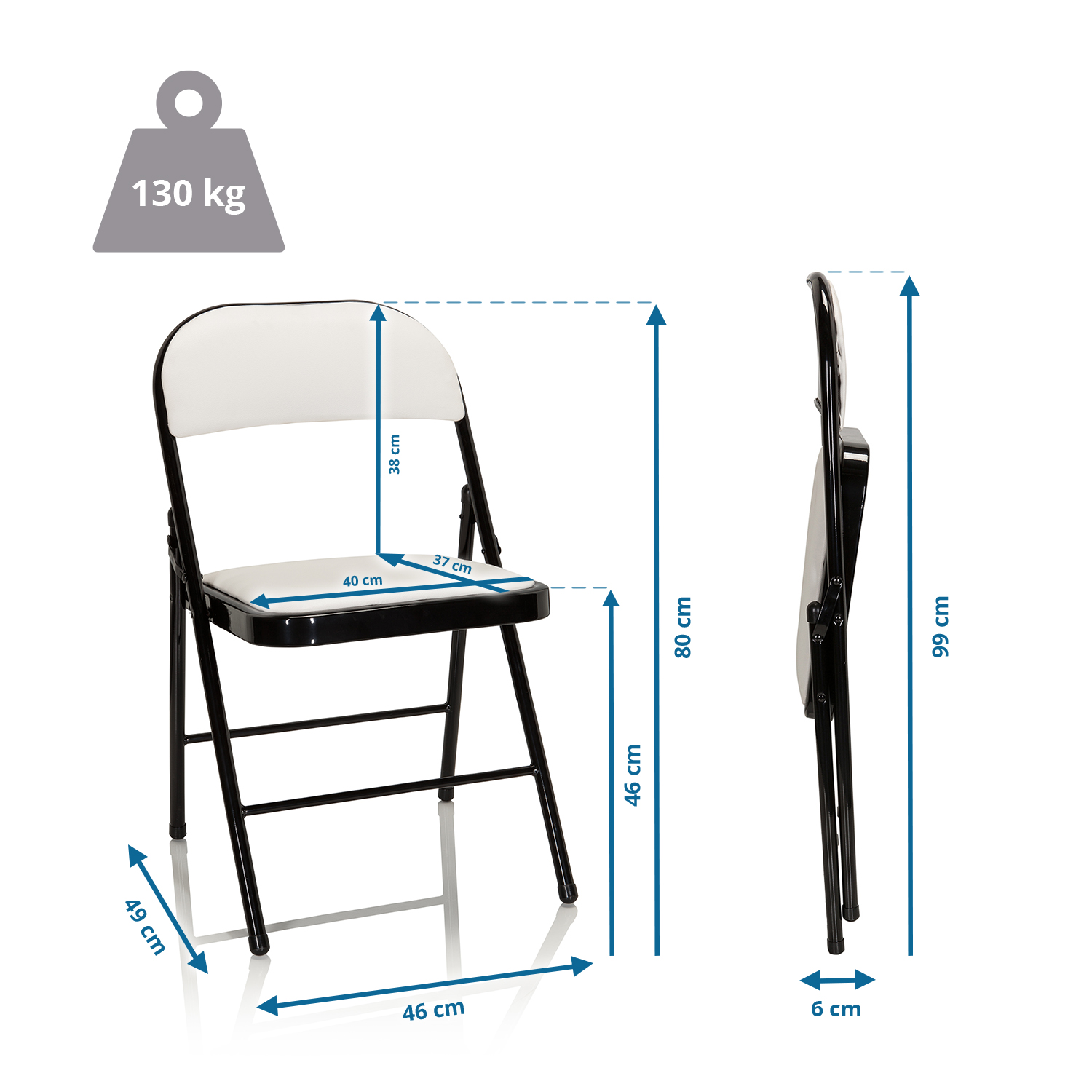 Hjh Office Konferenzstuhl / Besucherstuhl / Klappstuhl Tudela Pu Weiß Stuhl Sitz B-Ware - 4251084696795