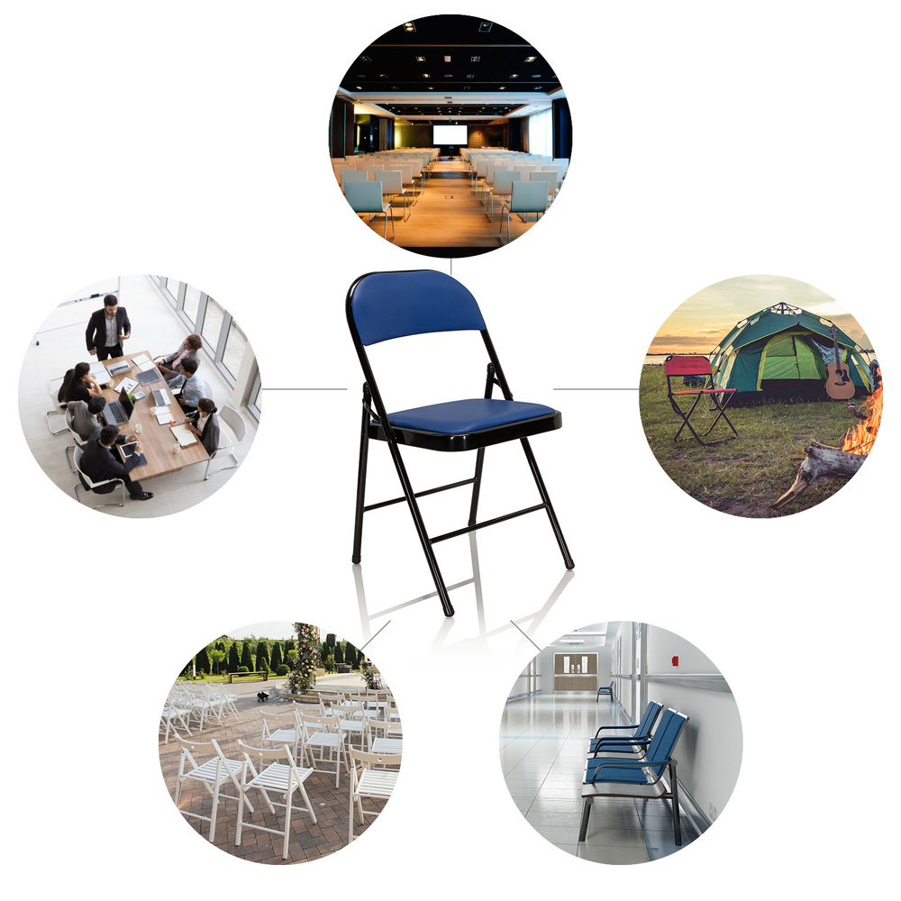 B-Ware Hjh Office Klappstuhl Stuhl Konferenzstuhl Blau Kunstleder Tudela