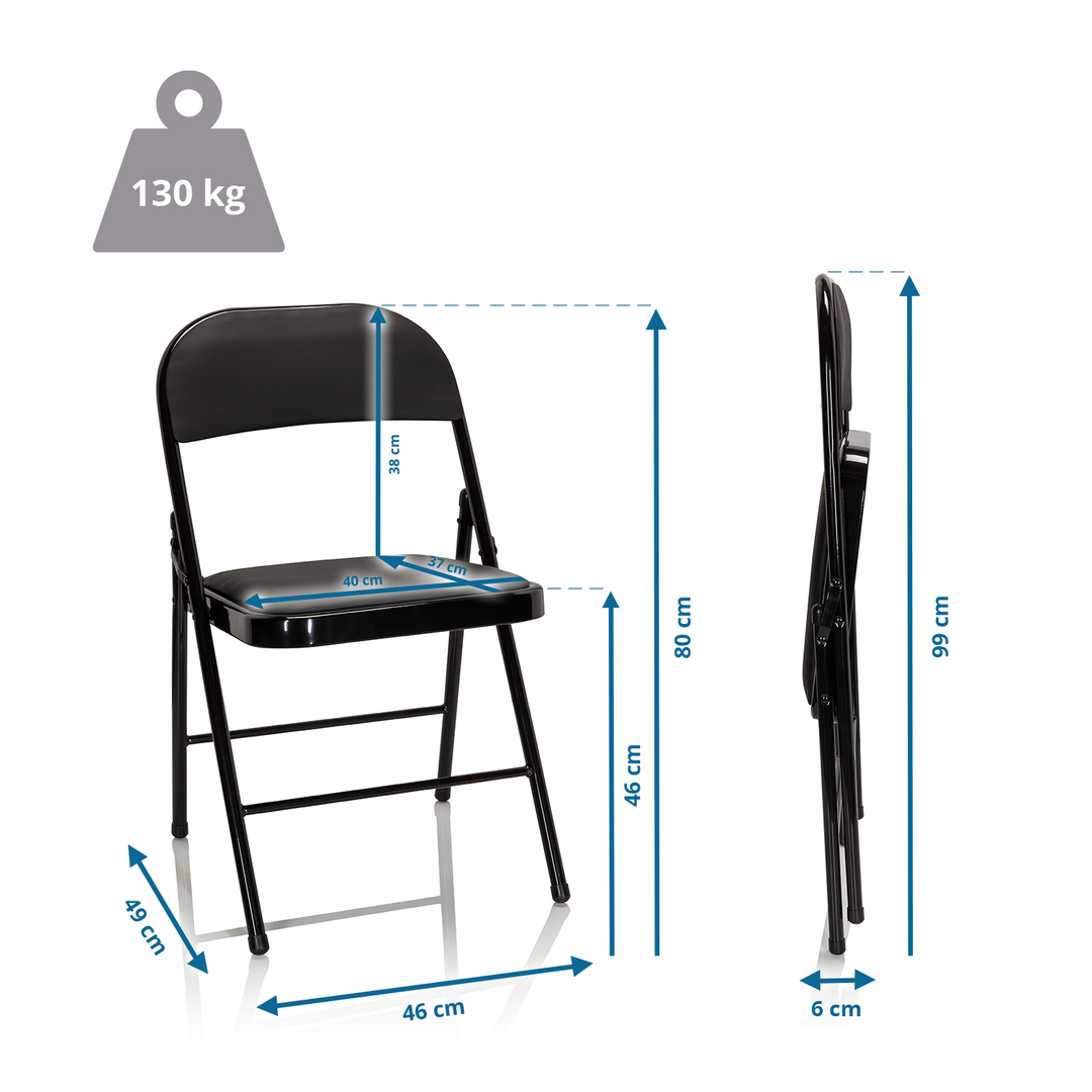 Hjh Office Konferenzstuhl Klappstuhl Besucherstuhl Schwarz Kunstleder 4er Set B-Ware - 4251084696825