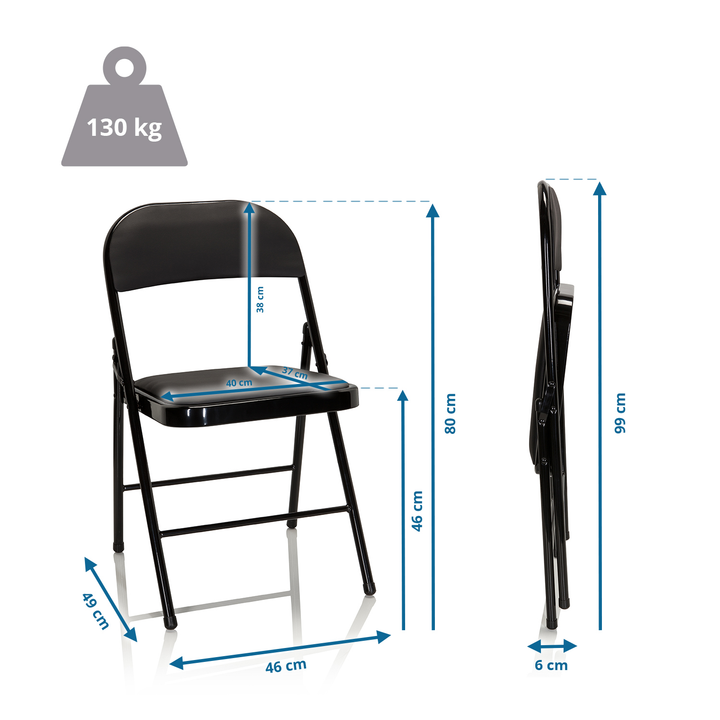 Hjh Office Konferenzstuhl Klappstuhl Besucherstuhl Schwarz Kunstleder 4er Set B-Ware - 4251084696825