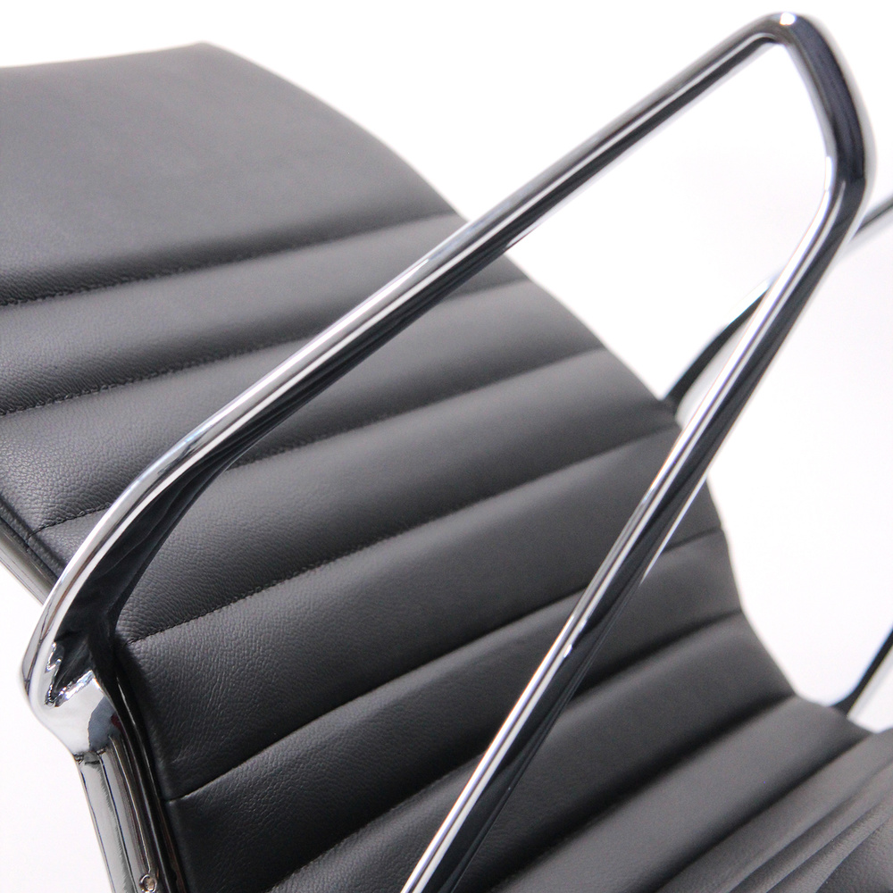 B-Ware Hjh Office Konferenzstuhl Besucherstuhl Leder Schwarz Drehstuhl Rückholautomatik - 4251084673505