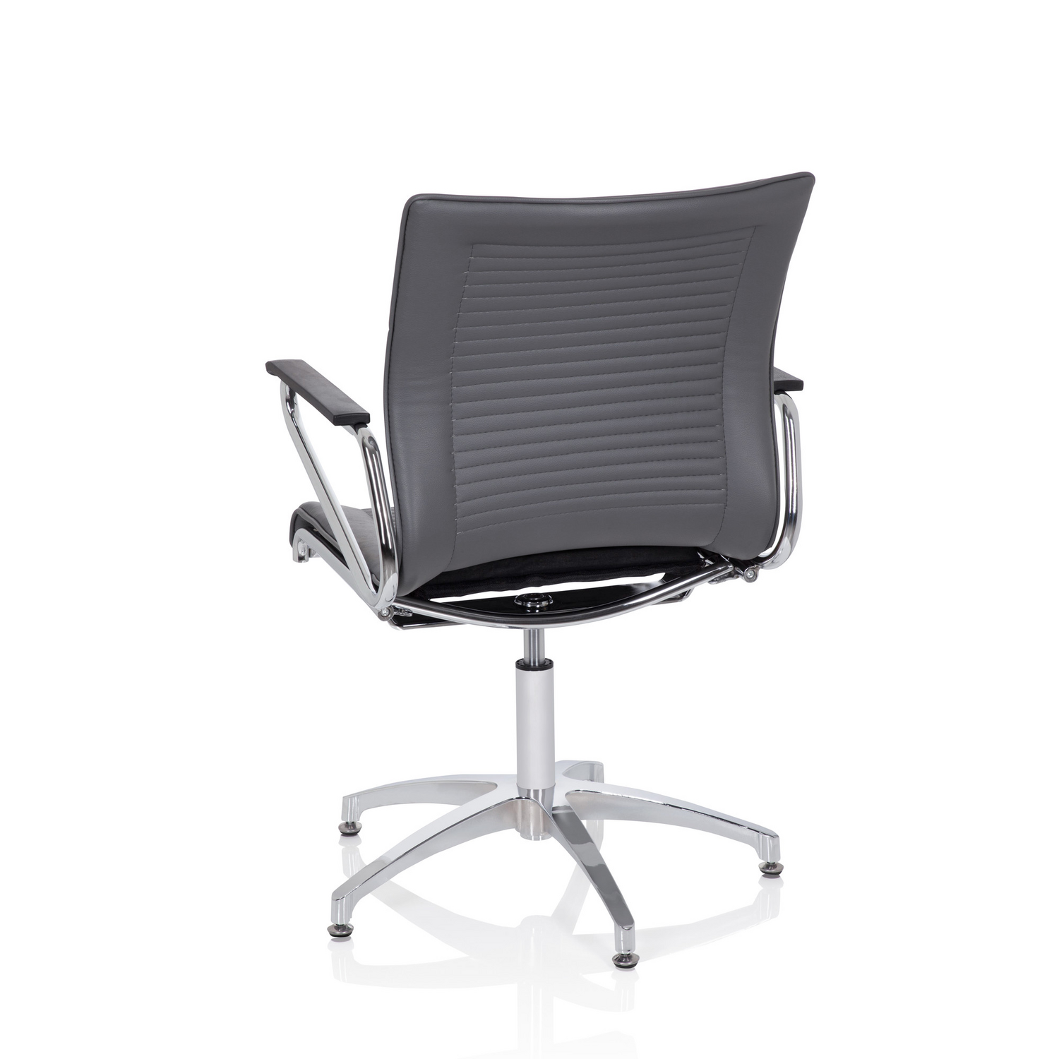 Hjh Office Konferenzstuhl Besucherstuhl Stuhl Kunstleder Grau Rückholautomatik B-Ware - 4251084675875