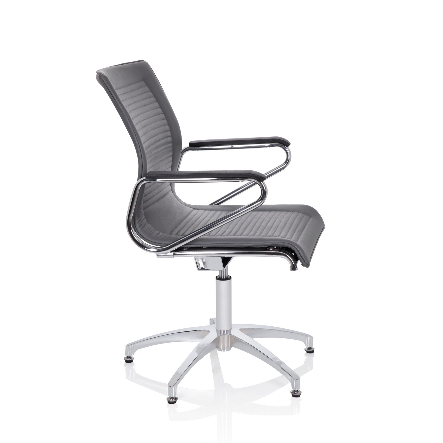 Hjh Office Konferenzstuhl Besucherstuhl Stuhl Kunstleder Grau Rückholautomatik B-Ware - 4251084675875