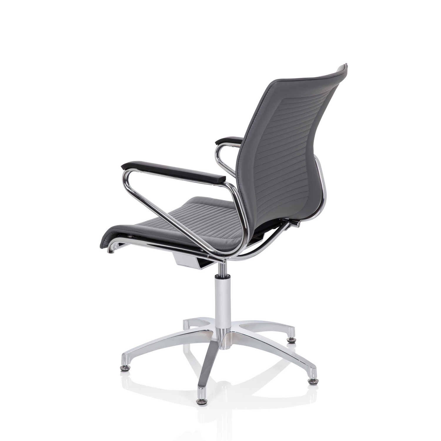 Hjh Office Konferenzstuhl Besucherstuhl Stuhl Kunstleder Grau Rückholautomatik B-Ware - 4251084675875