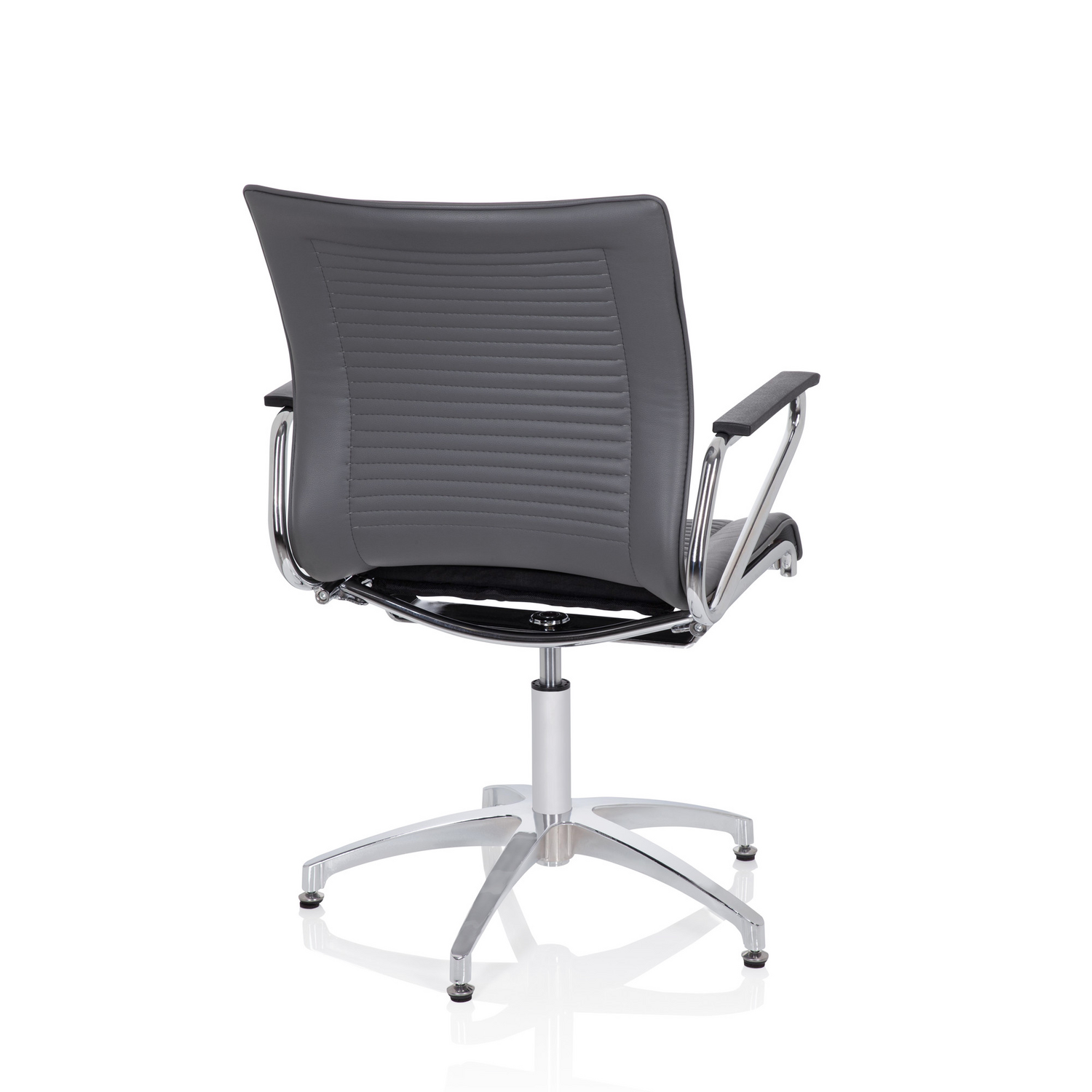 Hjh Office Konferenzstuhl Besucherstuhl Stuhl Kunstleder Grau Rückholautomatik B-Ware - 4251084675875