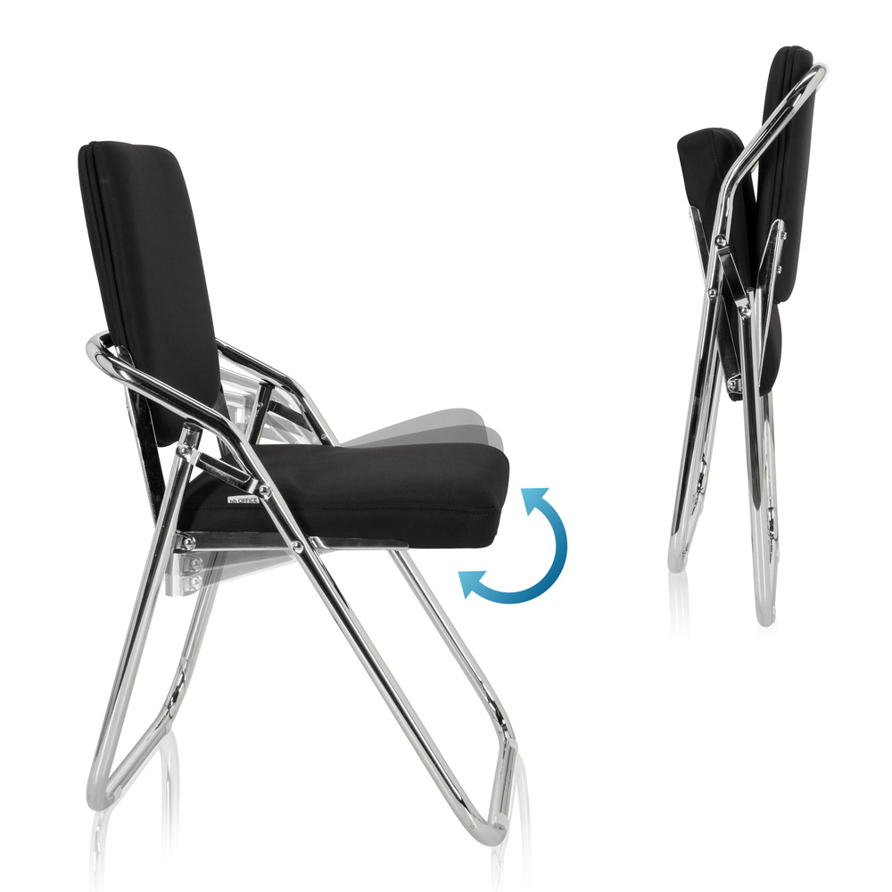 B-Ware Hjh Office Konferenzstuhl Besucherstuhl Esto Klappmechanismus Stoff Schwarz