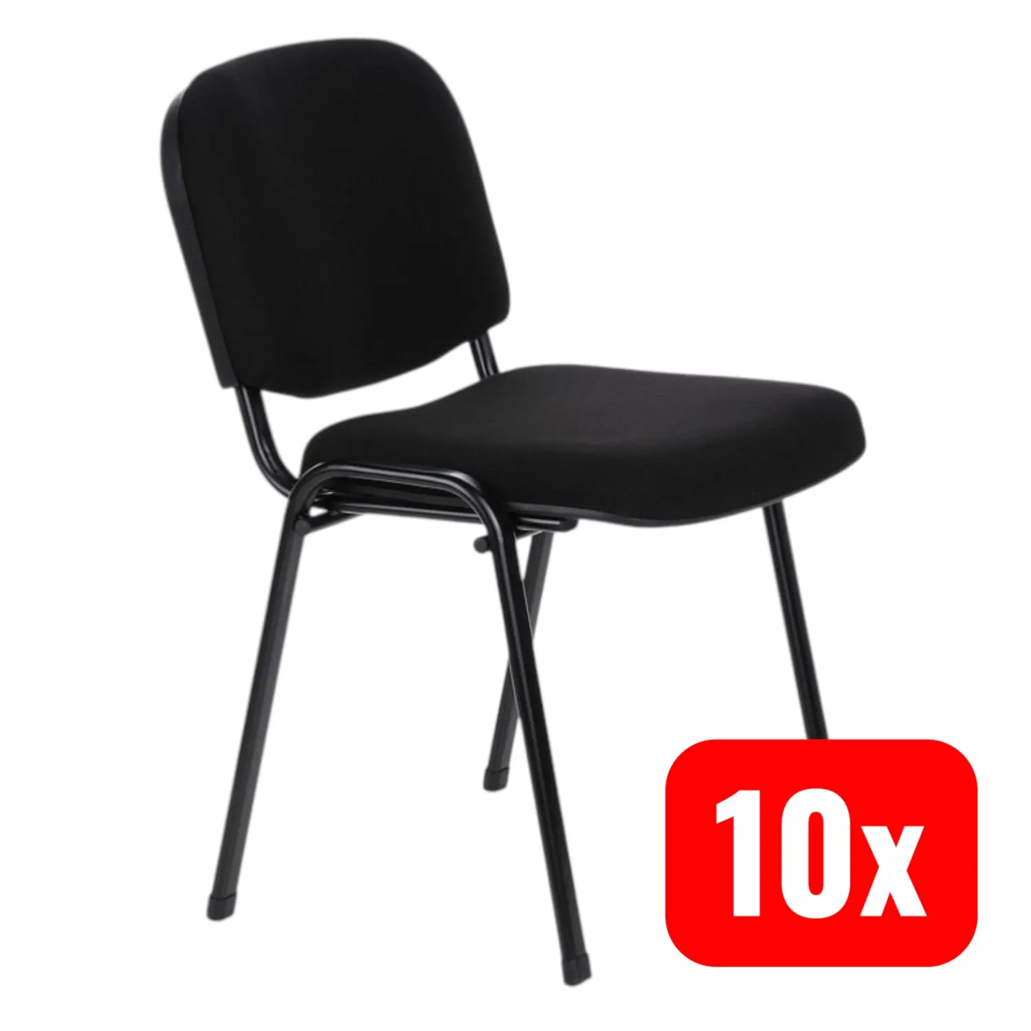 B-Ware Hjh Office Xt 600 Konferenzstuhl Vierfußstuhl Besucherstuhl Schwarz 10 Stück - 4260182550724