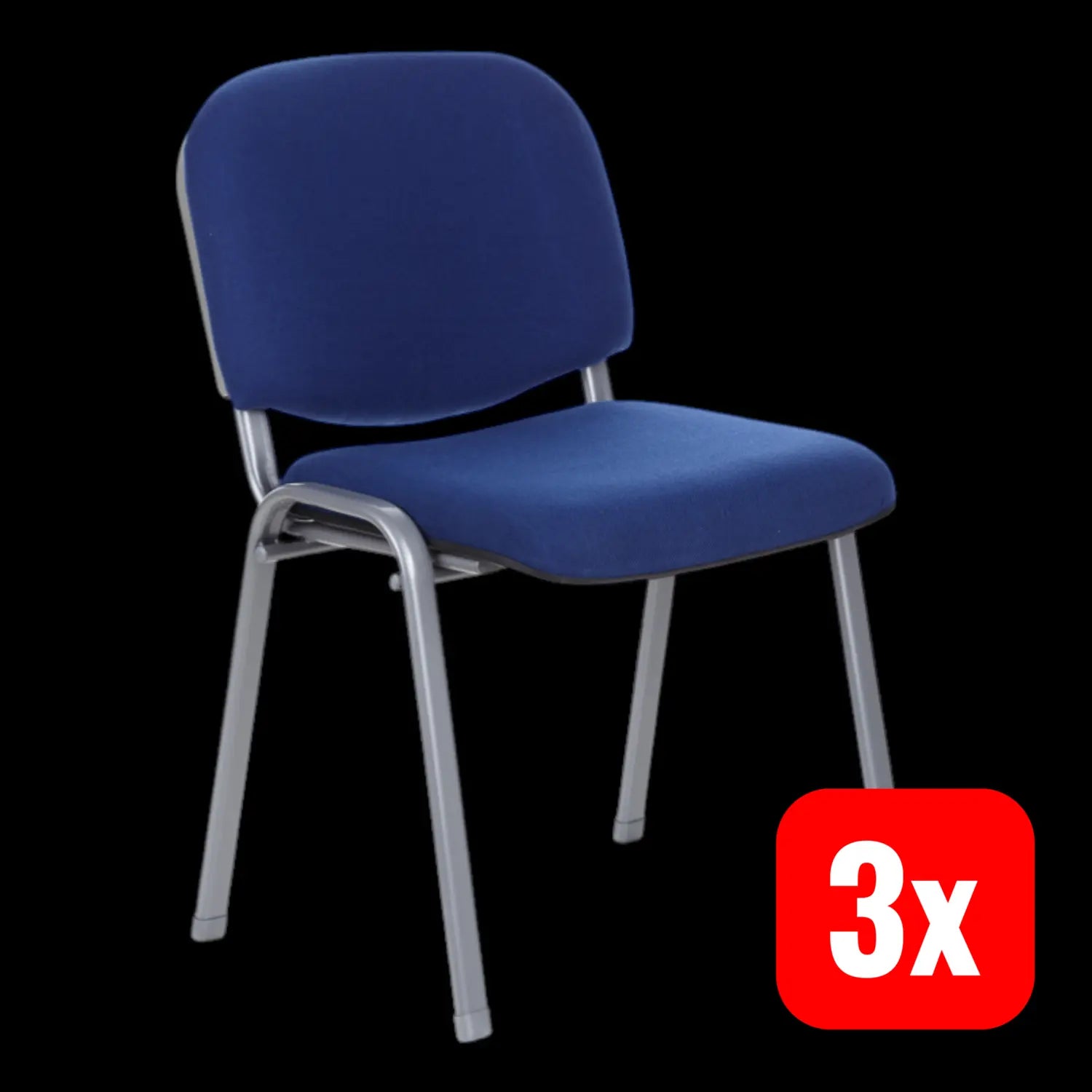 B-Ware Hjh Office Konferenzstuhl Besucherstuhl Stuhl Xt 600 S Blau Silber 3 Stück - 4260182550762
