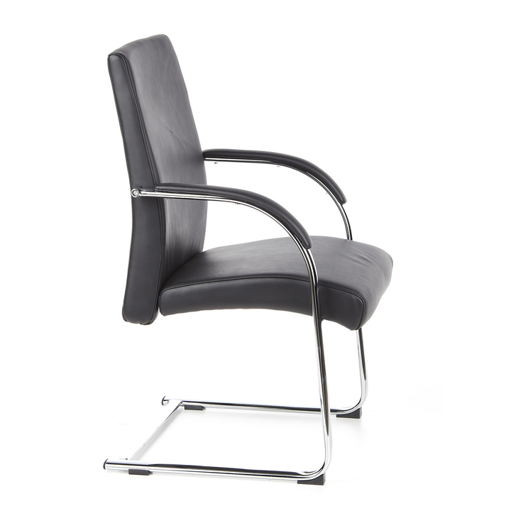 Hjh Office Konferenzstuhl Freischwinger Stuhl Leder Armlehne Schwarz B-Ware - 4260284080310