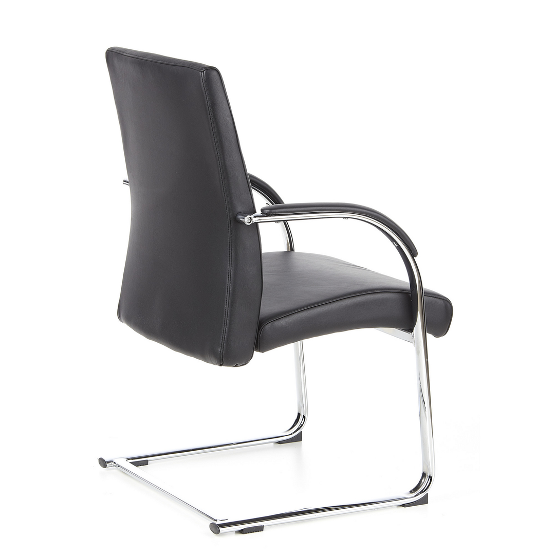 Hjh Office Konferenzstuhl Freischwinger Stuhl Leder Armlehne Schwarz B-Ware - 4260284080310