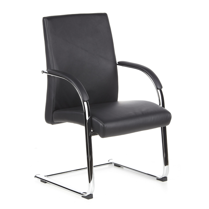 Hjh Office Konferenzstuhl Freischwinger Stuhl Leder Armlehne Schwarz B-Ware - 4260284080310