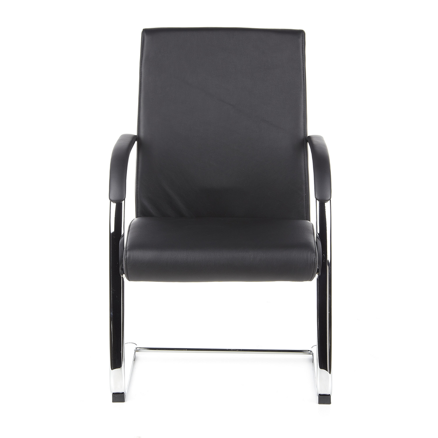 Hjh Office Konferenzstuhl Freischwinger Stuhl Leder Armlehne Schwarz B-Ware - 4260284080310
