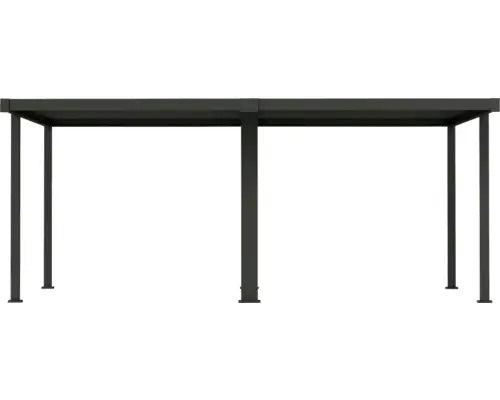 B-Ware Konsta Carport Unterstand Doppelcarport Flachdach Metall Anthrazit Ral7015  - 4306516777006