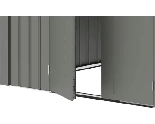 B-Ware Konsta Gartenhaus Gerätehaus Hütte Fusio Grau Graualuminium Metall Fenster - 4306516663019