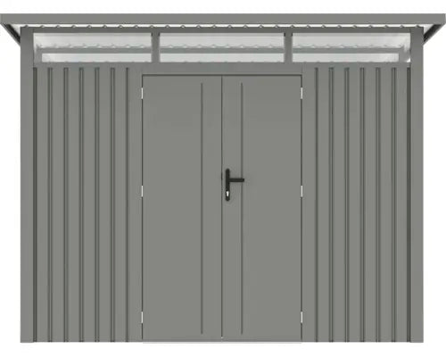 B-Ware Konsta Gartenhaus Gerätehaus Hütte Fusio Grau Graualuminium Metall Fenster - 4306516663019