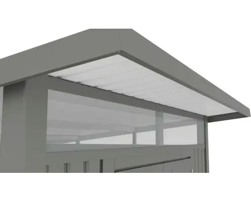 B-Ware Konsta Gartenhaus Gerätehaus Hütte Fusio Grau Graualuminium Metall Fenster - 4306516663019