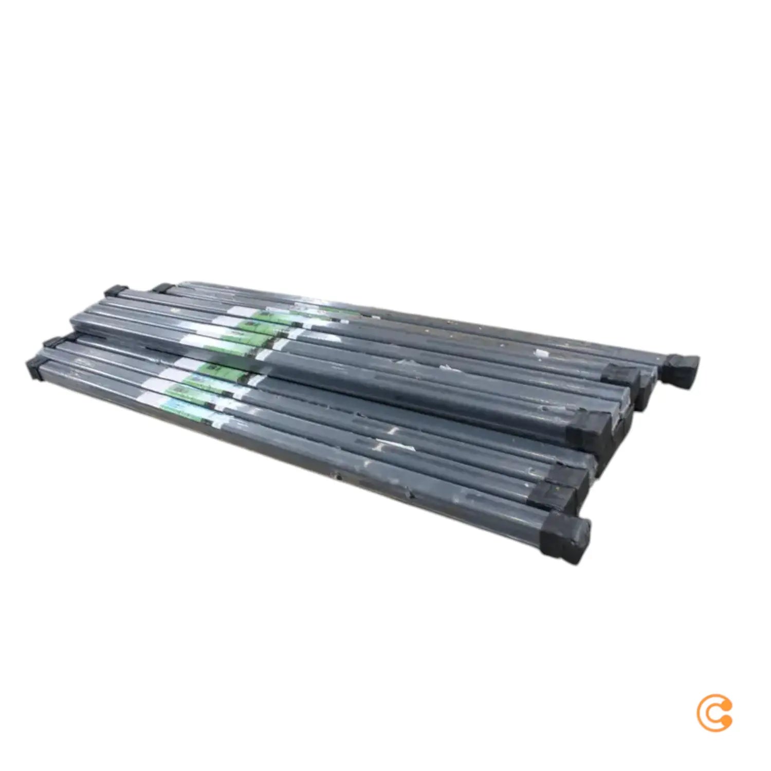 B-Ware Konsta Pfosten Zaun Stützpfosten Verto Rund Metall Anthrazit 260 Cm 15 Stück - 4306516692903