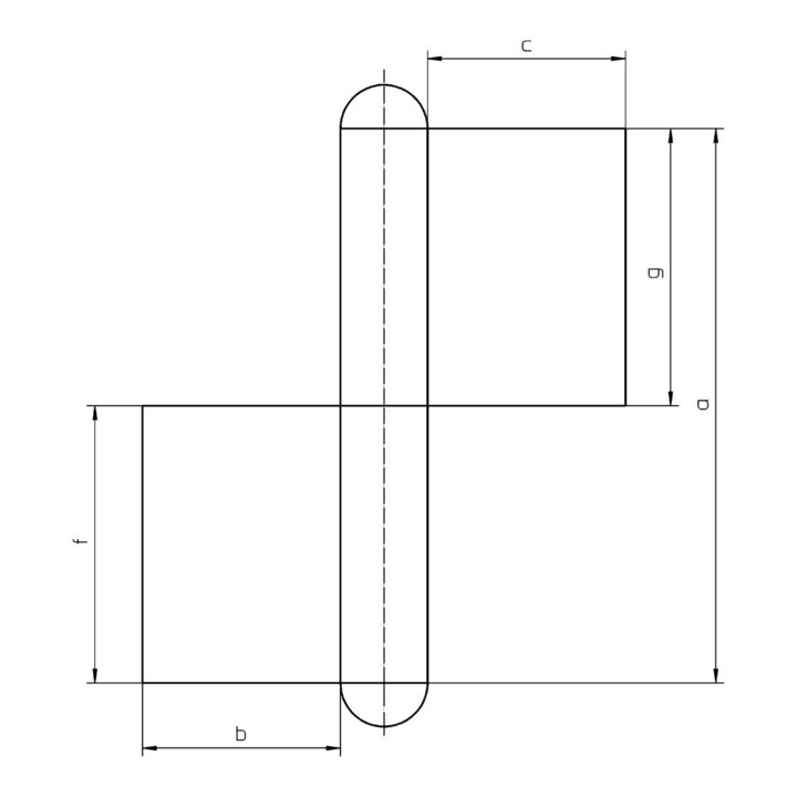 Simonswerk Anschweißband Konstruktionsband Türband Stahl Blank Zweiteilig B-Ware - 4015471016814